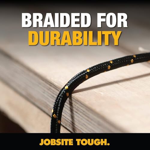 DEWALT Heavy Duty USB to Lightning Cable [Apple MFi Certified] Durable iPhone Charger, Lightning Cables, Fast Charging iPhone Charger Cord Compatible w/iPhones 14/13/12/11 Pro Max iPad AirPods, 10FT - size: 10 feet