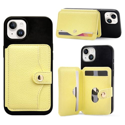 M-Plateau Phone Wallet Stick on for Cases, Sticky Wallet for Back of Phone - color: Yellow