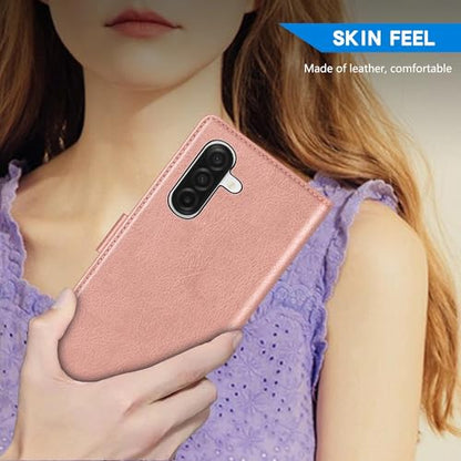 ZZXX for Samsung Galaxy A17 5G Wallet Case with [RFID Blocking] Card Slot Kickstand Magnetic Closure PU Leather Flip Fold Protective Phone Case for Samsung Galaxy A17(Rose Gold-6.7 inch) - color: Rose Gold