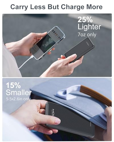 10000mAh Portable Power Bank with USB-C 15W PD Fast Charging - Fiber Black - color: Fiber Black