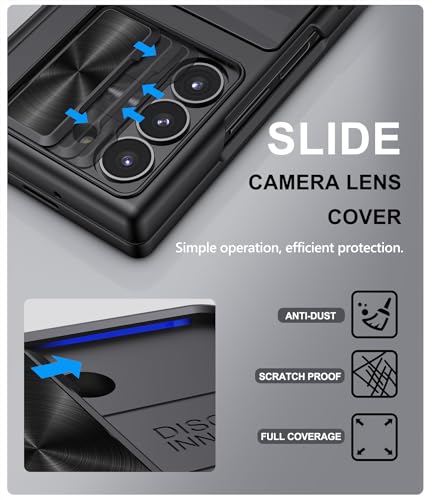 for Samsung Galaxy Z Fold 6 Case, Card Holder & Belt Clip, Black - color: Black-B