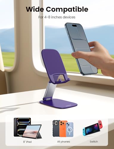 Lamicall Ultra-Thin Phone Holder for Desk, Purple Office Desk Accessories - color: Purple