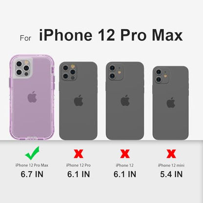 Follaroma for iPhone 12 Pro Max Case, Shockproof, Crystal Purple | Heavy Duty Shockproof Protection Phone Cases, Anti-Drop, Military Grade Dual Layer Transparent Rugged Protective Cover, 6.7" - color: Purple, size: iPhone 12 Pro Max 6.7‘’