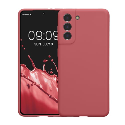 kwmobile Case Compatible with Samsung Galaxy S21 Case - Protective Slim TPU Phone Cover - Soft Matte Finish - Dark Rose - color: Dark Rose, size: Galaxy S21