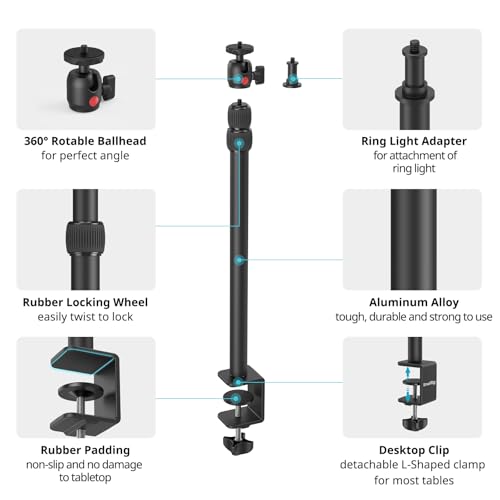 SMALLRIG Camera Mount C Stand, 15"-35" Adjustable Desk Clamp Table Tripod - style: Clamp 3488