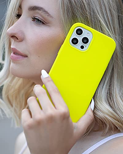 FELONY CASE - iPhone 13 / iPhone 14 Case - Neon Yellow Silicone Phone Cover | Liquid Silicone with Anti-Scratch Microfiber Lining, 360° Shockproof Protective Case for Apple iPhone 13 / iPhone14 - color: Neon Yellow, size: iPhone 13/14 without MagSafe