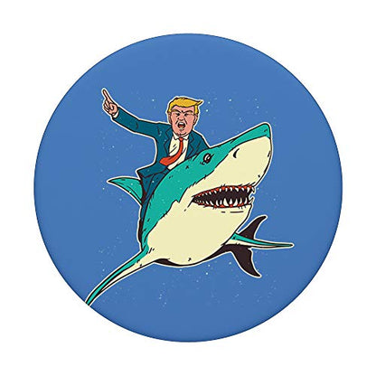 USA President Trump riding a shark PopSockets PopGrip: Swappable Grip for Phones & Tablets