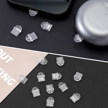 50 Pcs White Anti Dust Silicone Type C Charging Port, Dust Plug Set