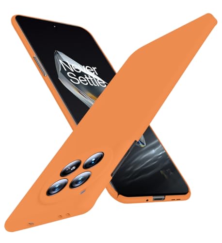 for OnePlus 12 Case, Super Thin Skin-Friendly Anti-Scratch Hard Cover, [Full Camera Protection] [Matte Finish] Minimalist Ultra Slim Case for OnePlus 12 6.82" (2024), Orange - color: Orange, size: OnePlus 12