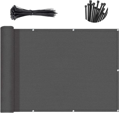 SUNNY GUARD 3' x 16' Balcony Privacy Screen, HDPE Patio Railing Cover Fence - color: Dark Gray, size: 0 3' x 1 6'