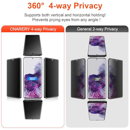 2 Pack 4 Way 360 ° Matte Privacy Screen Protector for Samsung Galaxy S20 Plus 6.7 Inch [Not Glass], Anti-Scratch, Anti-Glare, Support Fingerprint Unlock - size: Samsung Galaxy S20 Plus