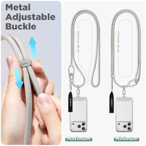 SURPHY Phone Lanyard Crossbody, Phone Strap Crossbody with 2 Tether Tabs - color: Stone