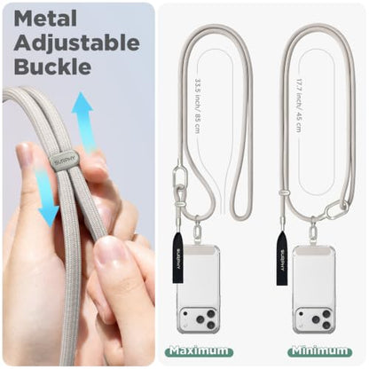 SURPHY Phone Lanyard Crossbody, Phone Strap Crossbody with 2 Tether Tabs - color: Stone