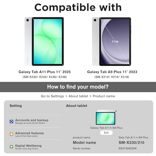 ProCase 3 Pack Screen Protector for Galaxy Tab A11 Plus/Tab A9 Plus - size: 3 Pack