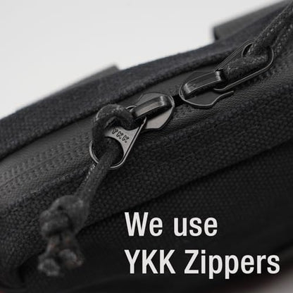 Tintris Belt Pouch for Men Women YKK Zippers, EDC Belt Pouch Bag Waist Pack for Hiking, Traveling, Outdoors, Water Resistant, Tough Waxed Canvas, Black - style: Side Gusset Design