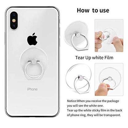 Cell Phone Ring Holder Stand Transparent Finger Grip Loop Finger Ring Stand (Black Sliver Gold Rose Gold (Square)) - color: Black Sliver Gold Rose gold (Square)