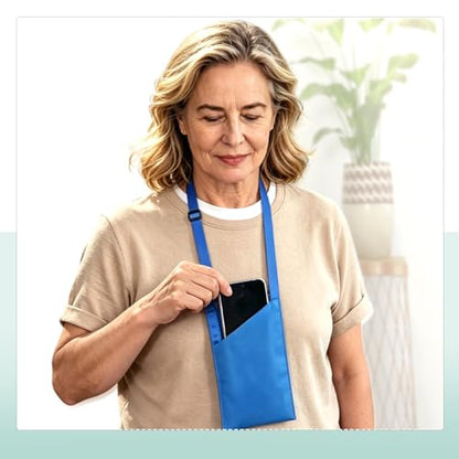 Neck Phone Pouch for Seniors Hands-Free Cell Phone Holder with Adjustable Strap, Easy Access Lightweight Neck Lanyard Bag for Daily Use, Walking, Home & Travel
