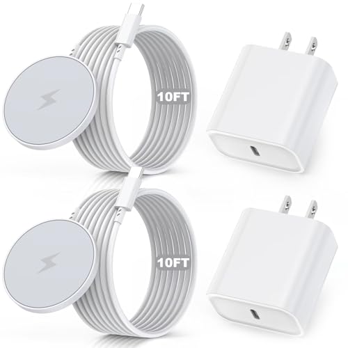 10FT Magnetic Wireless Charger,15W Fast Apple Mag-Safe Charger Wireless Pad - color: White, size: 10FT