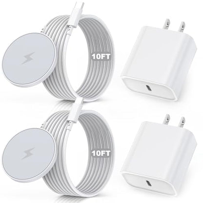 10FT Magnetic Wireless Charger,15W Fast Apple Mag-Safe Charger Wireless Pad - color: White, size: 10FT
