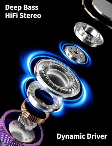 Wired Earbuds for Chromebook Laptop PC,3.5mm in Ear Headphones for Kindle - color: Purple Rose