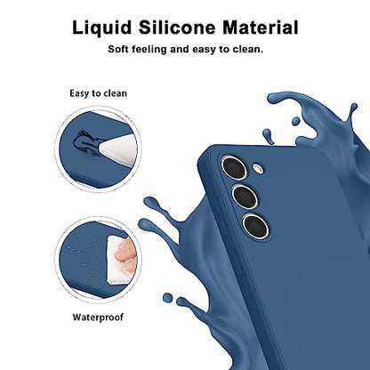 Vanjua Case for Samsung Galaxy S23 (Only), Stylish Liquid Silicone Slim Full-Body Protective Cover Compatible with Samsung Galaxy S23 5G 6.1 Inch Phone Case (Navy Blue) - color: Navy Blue