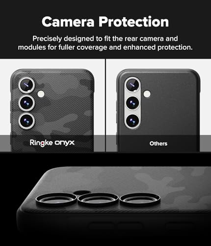 Ringke Onyx [Compatible with MagSafe] Compatible with Samsung Galaxy S24 FE Case, Anti-Fingerprint Technology Prevents Oily Smudges Enhanced Grip Precise Cutouts for Camera - Magnetic Camo Black - color: Magnetic Camo Black, size: Galaxy S24 FE