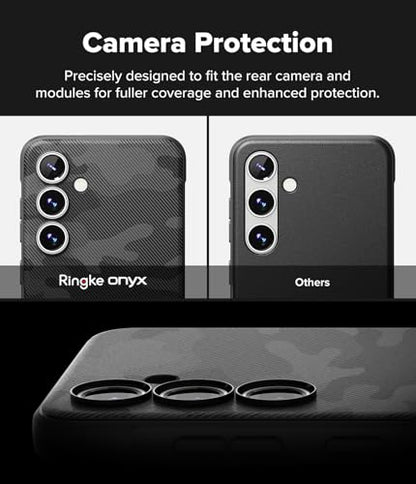 Ringke Onyx [Compatible with MagSafe] Compatible with Samsung Galaxy S24 FE Case, Anti-Fingerprint Technology Prevents Oily Smudges Enhanced Grip Precise Cutouts for Camera - Magnetic Camo Black - color: Magnetic Camo Black, size: Galaxy S24 FE