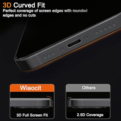 Wiaocit Tempered Glass Privacy Screen Protector for iPhone 15 Pro - size: iPhone 15 Pro-6.1 Inch