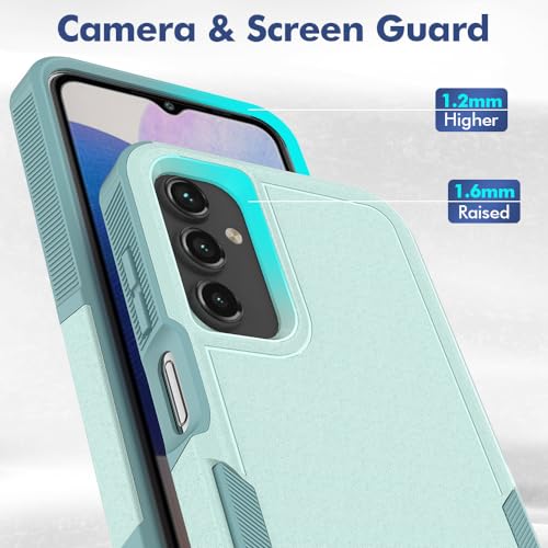 for Galaxy A15 5G Phone Case, [Military Grade Drop Tested] with HD Screen Protector, Dual Layer Protective Heavy Duty Cell Phone Cover Non-Slip Shockproof Case for Samsung Galaxy A15 5G (Green) - color: Green