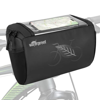 WOTOW Bike Front Basket handlebar Bag with Touch Screen Phone Holder, 3L | Bicycle Front Basket Pack, Reflective Storage Pouch for Men Women Kids Outdoor Road MTB Cycling