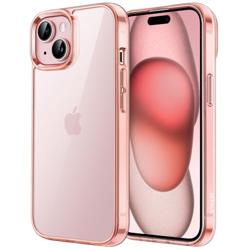 JETech Case for iPhone 15, Anti-Yellowing, Rose Gold | Shockproof Protection, Scratch Resistant Hard PC Back, Durable Transparent TPU Bumper - color: Rose Gold, size: iPhone 15