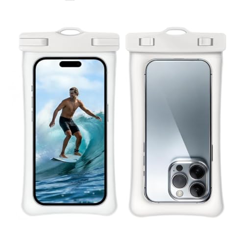 HAVENVOGUE Waterproof Phone Pouch, IPX8 Floating Dry Bag, 2 Pack Black | Black & White, Responsive Touchscreen, Fits iPhone and Galaxy Smartphones Up to 7 Inches, with Lanyards for Beach and Cruise