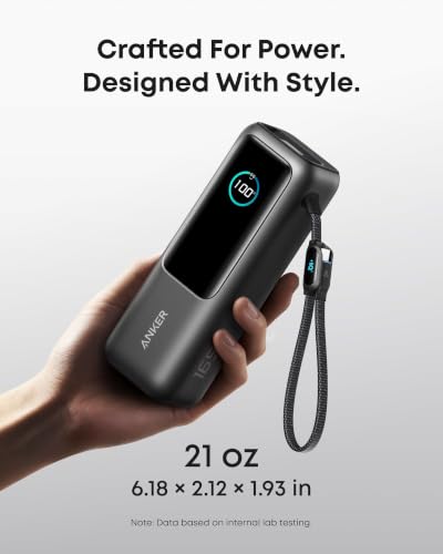 Anker Laptop Power Bank, 25,000mAh Travel Essential with 165W Total Output - color: Black
