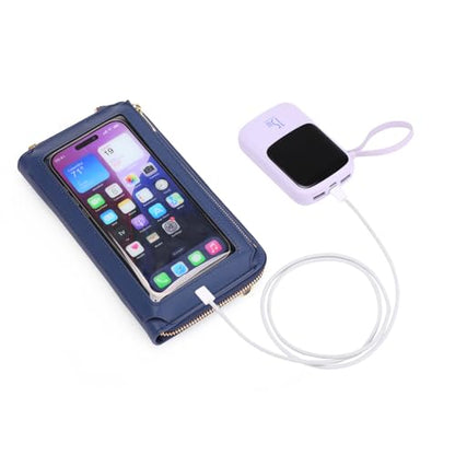 GOIACII Phone Purse Crossbody Bags for Women Small Travel Wallet Touch Screen RFID Blocking - color: A04 Dark Blue