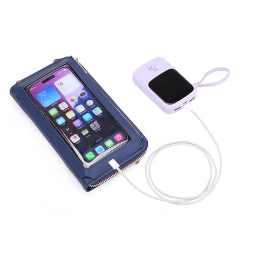 GOIACII Phone Purse Crossbody Bags for Women Small Travel Wallet Touch Screen RFID Blocking - color: A04 Dark Blue