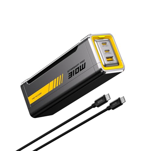 AOHI 310W PD3.1 Power Bank 20000mAh, Dual 140W USB-C Ports Portable Charger - color: 20000mAh 310W