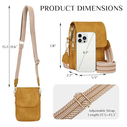 Fashion Small Crossbody Bags for Women Trendy Designer Cell Phone Purses | Adjustable Straps,with Card Holder,Detachable Wristlet Strap,small Cross Body Bag for Woman,Mini Bags,Travel Purse,Work,Gym - color: Yellow