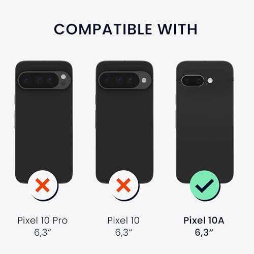 kwmobile Clear Case Compatible with Google Pixel 10a Cover - Soft Transparent Smartphone Case - with 2X Tempered Glass Screen Protectors - Transparent - size: Pixel 10a