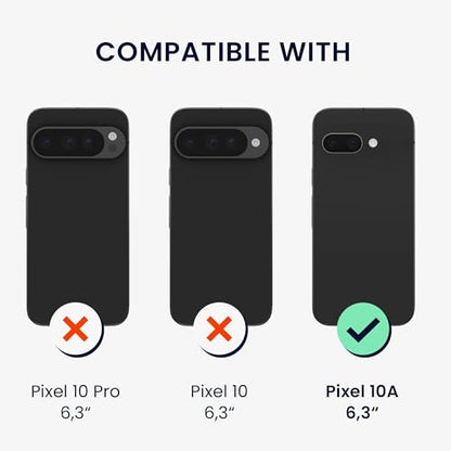 kwmobile Clear Case Compatible with Google Pixel 10a Cover - Soft Transparent Smartphone Case - with 2X Tempered Glass Screen Protectors - Transparent - size: Pixel 10a