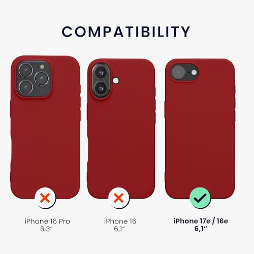 kwmobile Case Compatible with Apple iPhone 17e / iPhone 16e Case - Soft Slim Protective TPU Silicone Cover - Rhubarb Red - color: Rhubarb Red