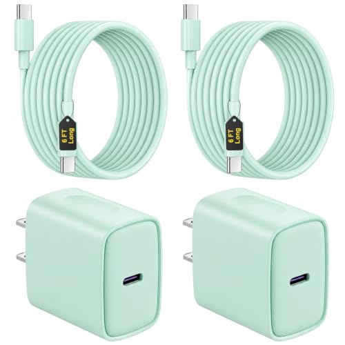 iPhone 18 17 16 15 Charger Fast Charging USB C Charger Block - color: Green, size: 6FT
