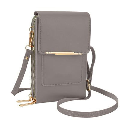 Crossbody Phone Wallet,2026 Trendy Minimalist Elegant Women's Touchscreen Crossbody Phone Wallet - color: Gray