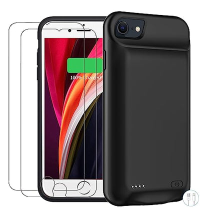 Battery Case for iPhone 6/6s/7/8/SE 2/SE 3, Enhanced 10000mAh High Capacity Portable Protective Charging Case Compatible with iPhone 6/6s/7/8/SE 2/SE 3 (4.0 inch) Extended Battery Charger Case (Black) - size: iPhone 6/6S/7/8/SE2/SE3