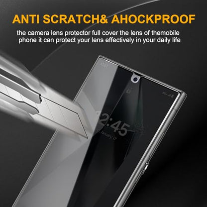3 Pack Privacy Screen Protector for Samsung Galaxy S24 Ultra, Anti Spy Tempered Glass 9H Hardness, Black Protector Anti Spy, Bubble Free, Anti-Scratch - size: Galaxy S24 Ultra FK3