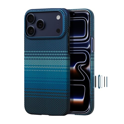 pitaka for iPhone 17 Pro Case 6.3" with Camera Control Button, Compatible with MagSafe, Ultra-Slim Case with Caseless Touch Feeling, 1500D Aramid Fiber Woven, Moonrise - color: Moonrise