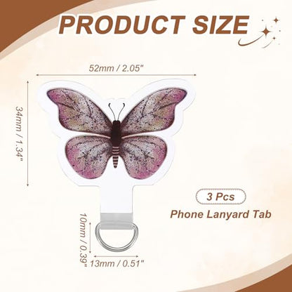 uxcell Phone Tether Tab Universal Butterfly - color: Brown