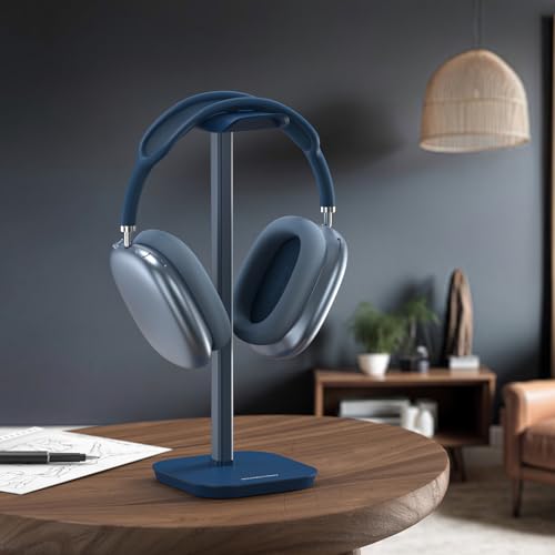 Headphone Stand, Aluminum Desk Headset Earphone Holder (Blue) - color: Blue