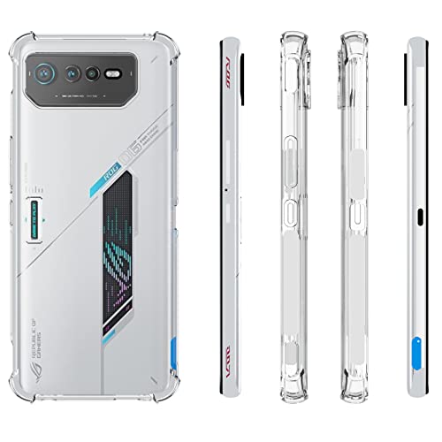 USTIYA Case for ASUS ROG Phone 6 Clear TPU Four Corners Protective Cover Transparent Soft funda