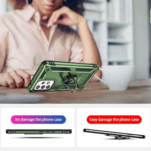 for Samsung A53 5G Case, Galaxy A53 5G Case with HD Screen Protector, [Military Grade 16ft. Drop Tested] Ring Shockproof Protective Phone Case for Samsung Galaxy A53 5G,ArmyGreen - color: Samsung Galaxy A53 5G Case Armygreen