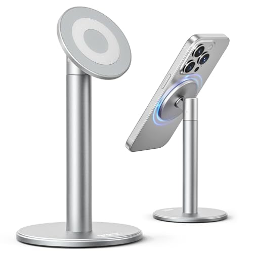 Nulaxy Magnetic Full Aluminum Cell Phone Stand with 360 Rotating, Silver - color: B-Silver